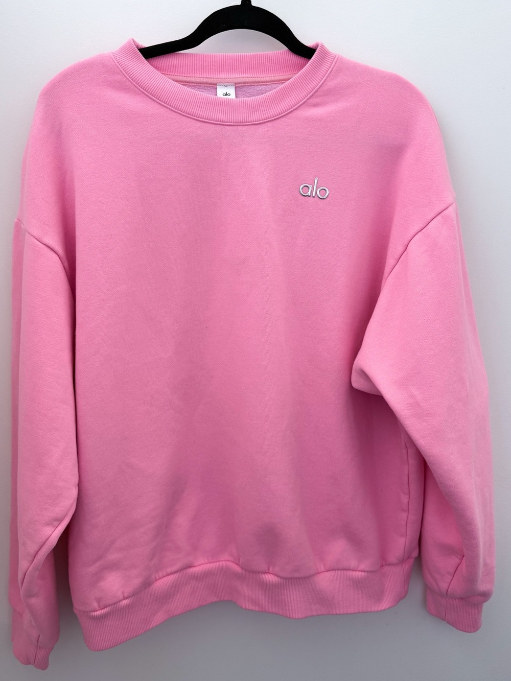 Alo Yoga Accolade Crew Neck Pullover Neon Bubblegum Pink Size Medium